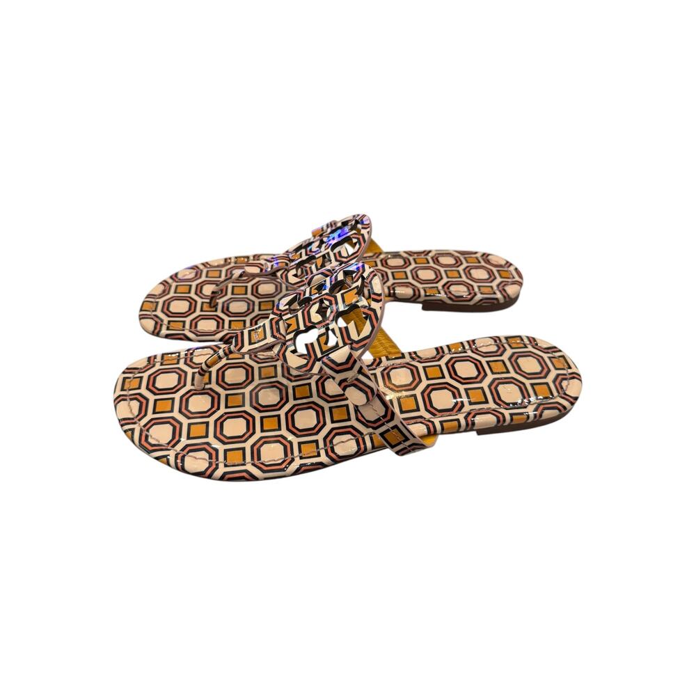 Tory Burch Miller Geometric Print Thong Sandals Womens 8 - Picture 2 of 7